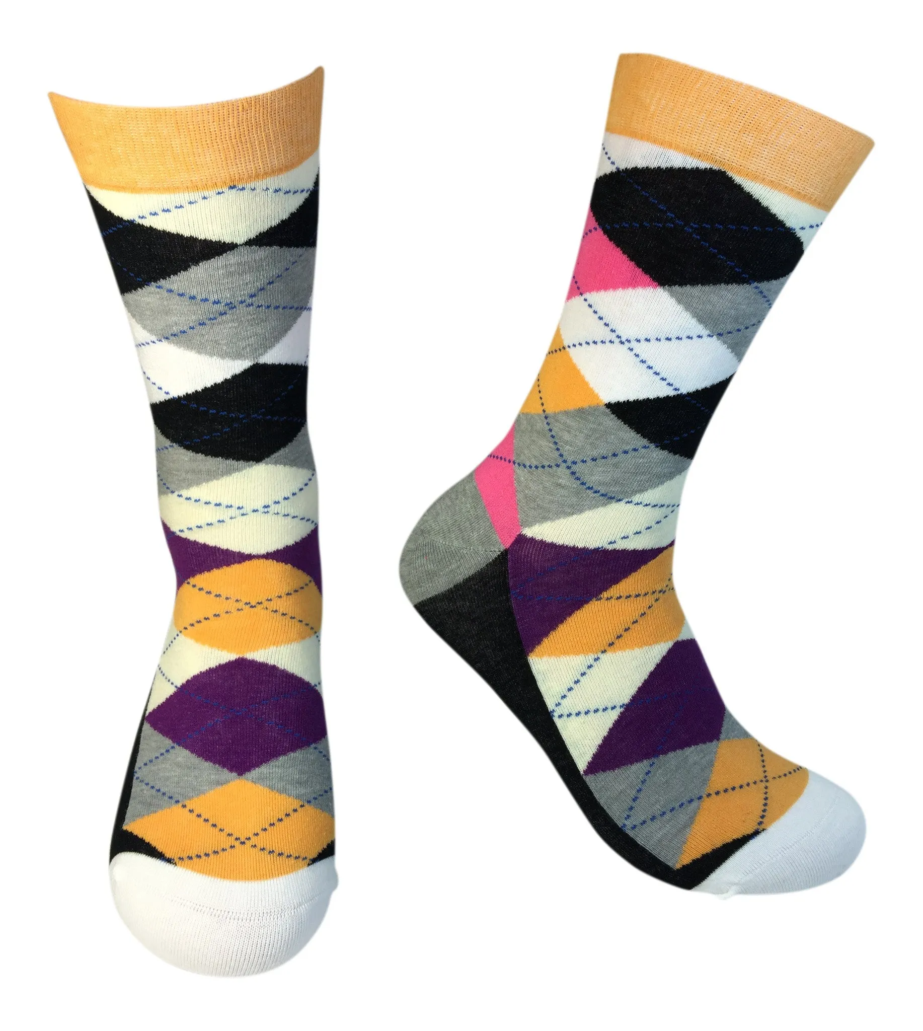 2 Pair Mens Funky Fun Colorful Cotton Socks-Hipster Power Socks-Theme Socks