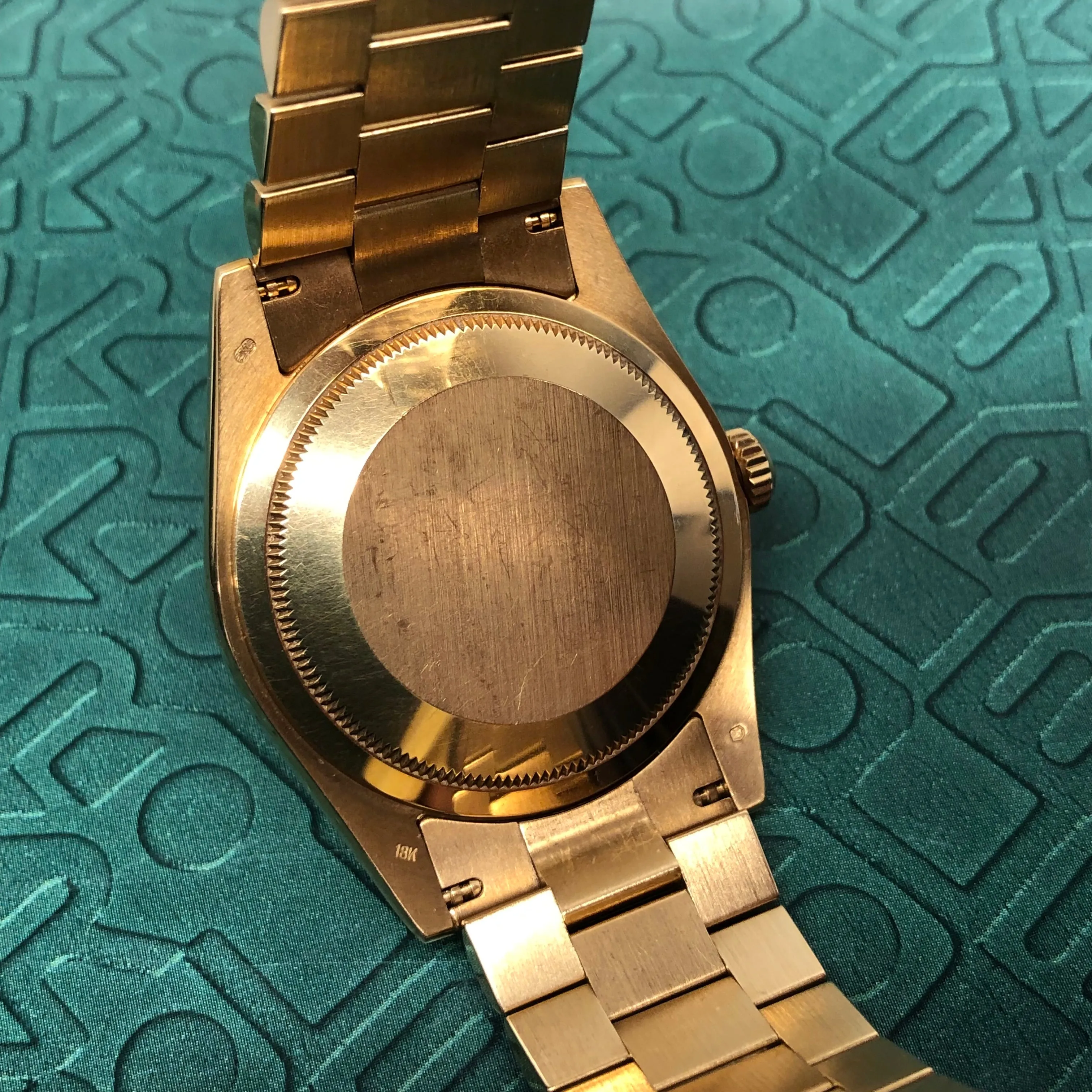 2001 Rolex President 118238 Day Date 18K Yellow Gold Champagne Roman Deco Dial Wristwatch Box Papers