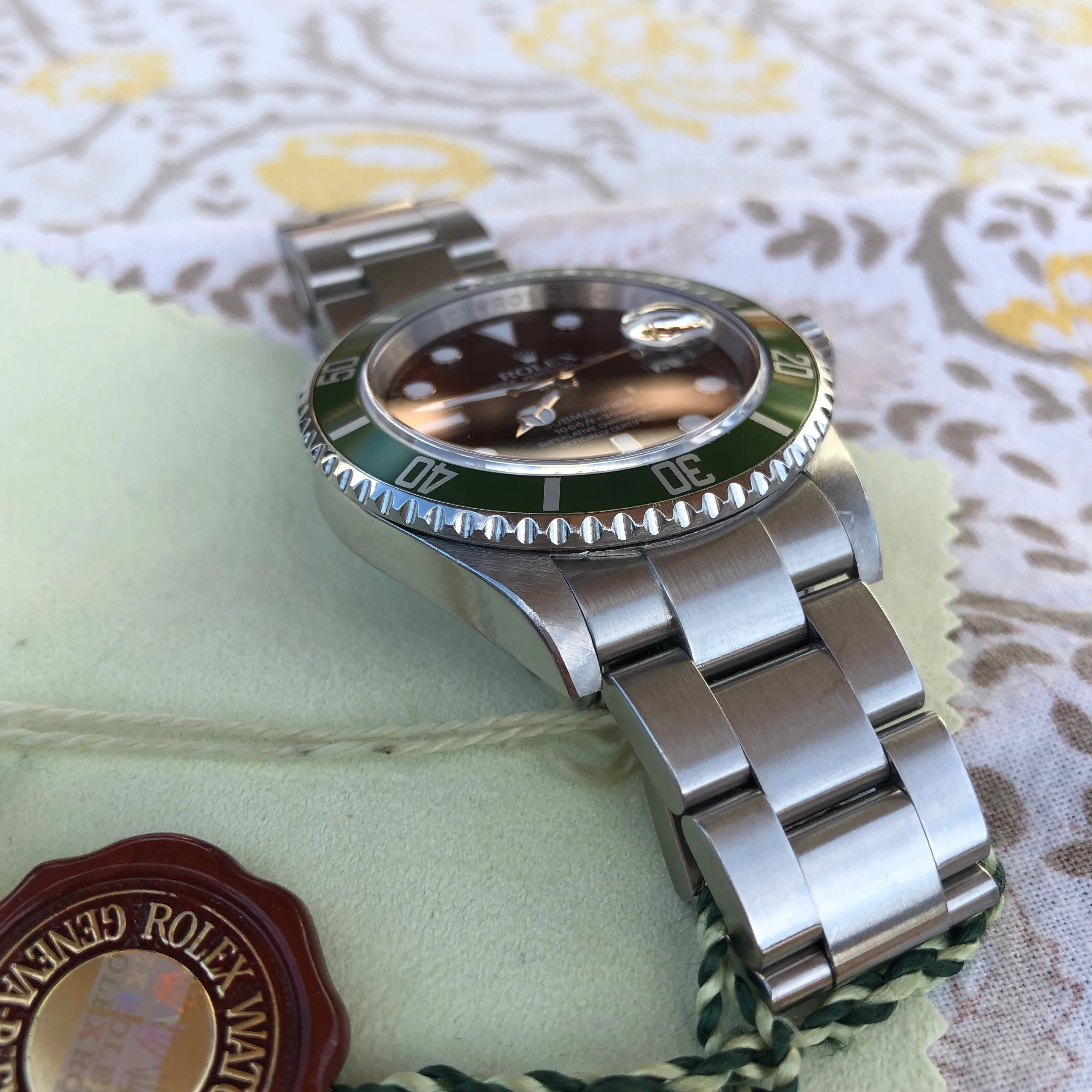 2008 Rolex Submariner Date 16610LV 50th Anniversary Kermit Steel Full Set Box Papers Rehault