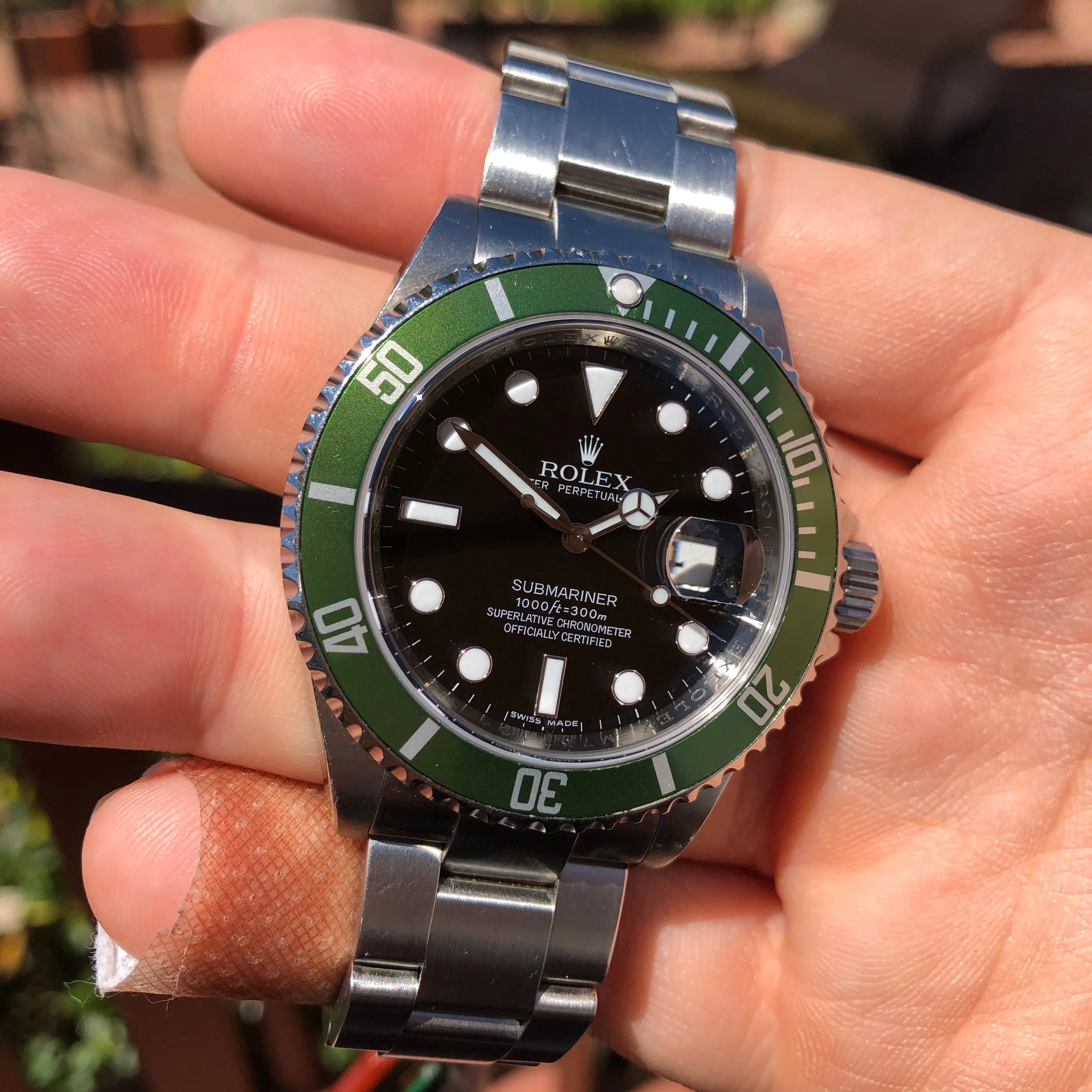 2008 Rolex Submariner Date 16610LV 50th Anniversary Kermit Steel Full Set Box Papers Rehault