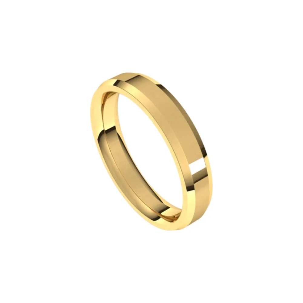 4 mm wide Beveled & Flat Comfort Fit Men's Wedding Band