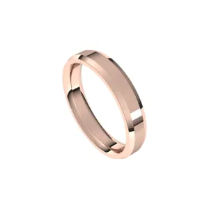 4 mm wide Beveled & Flat Comfort Fit Men's Wedding Band