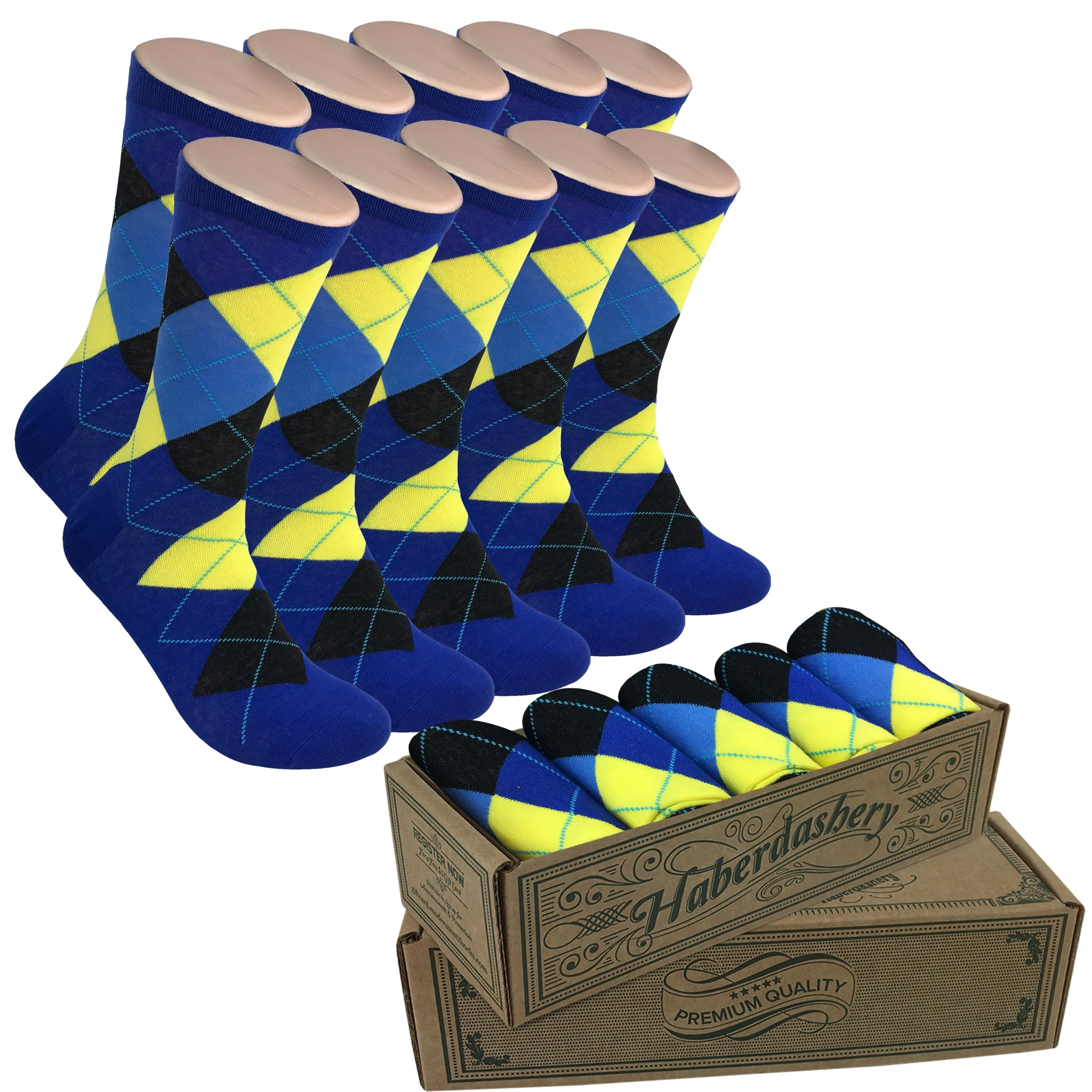 5 Pair Men Matching Fashion Dress Socks Gift Box-Groomsmen Weddings Party Socks