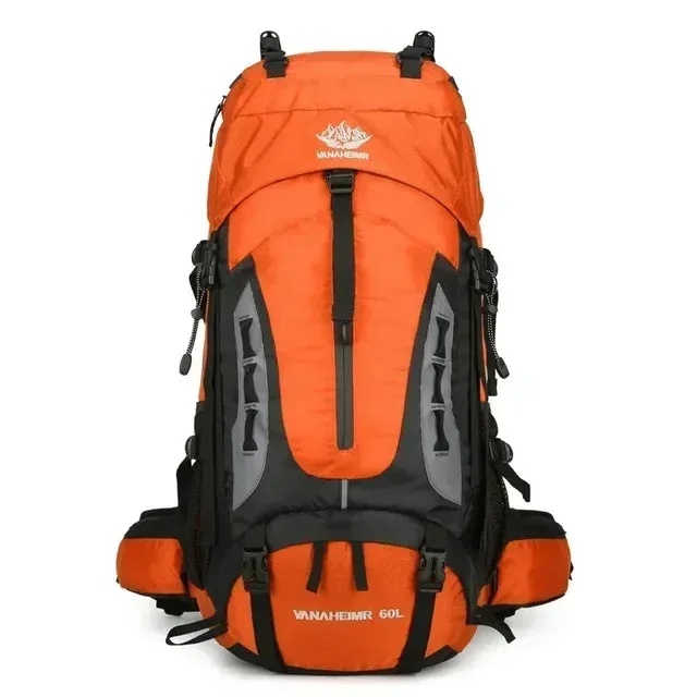 60L Camping Backpack Men's Travel Bag Climbing Rucksack Large Hiking Storage Pack Outdoor Mountaineering Sports Shoulder Bags