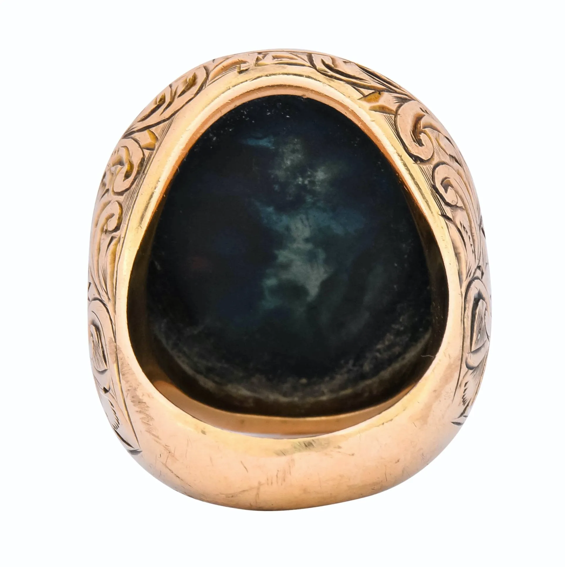 Allsopp Bros. Art Nouveau Jasper Cabochon 14 Karat Gold Ring