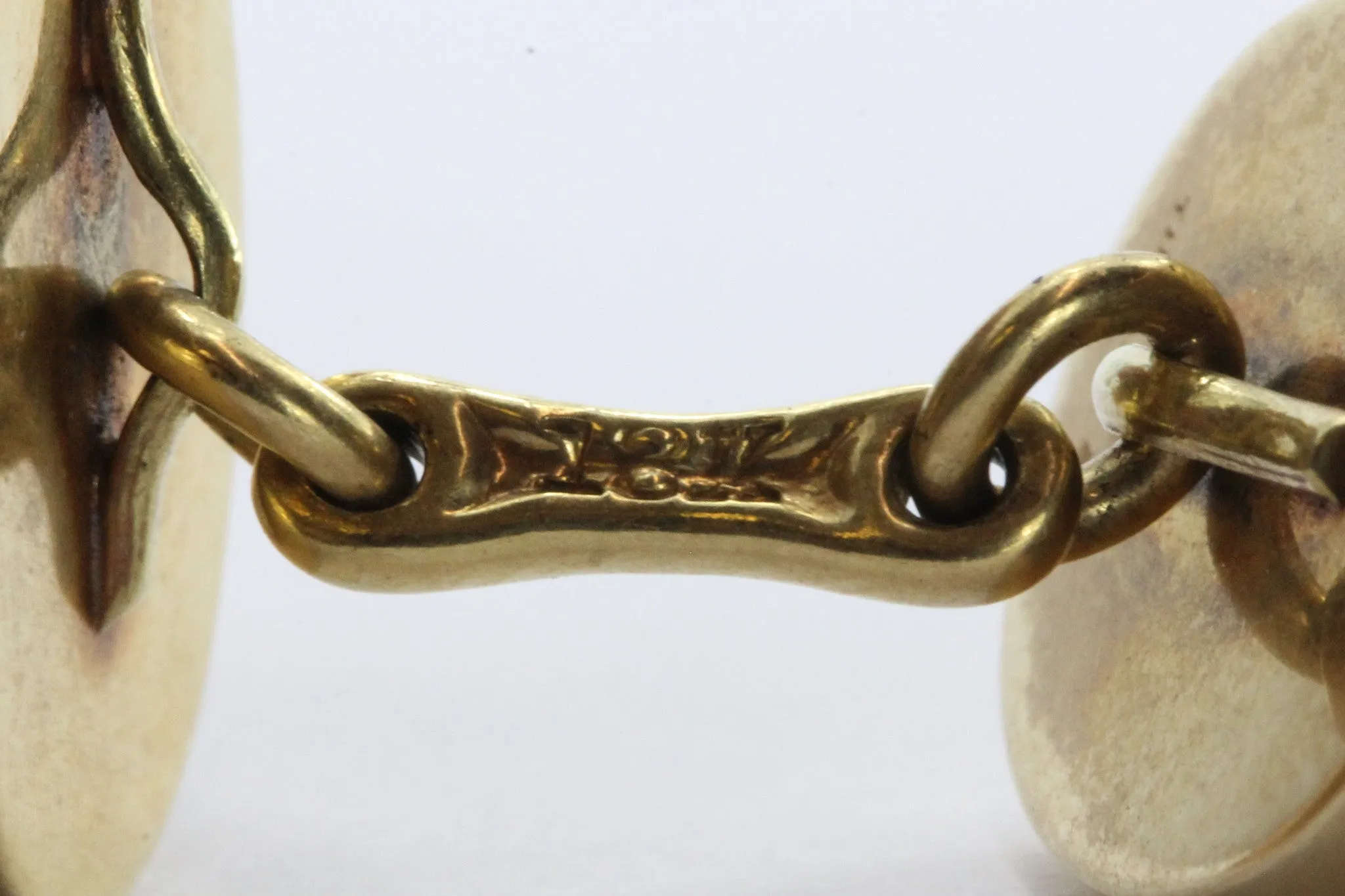 Antique Tiffany & Co 18K Gold & Green Jade Cufflinks