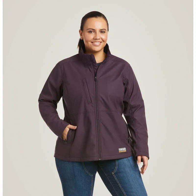 Ariat Women's Rebar Stretch Canvas Softshell Jacket Plum - 10037661