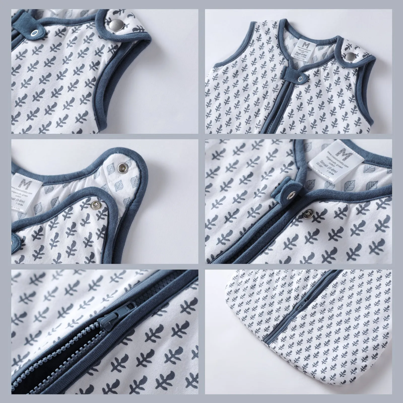 Baby Sleeping Bag Fort Blue Print - TOG 2.2 (Quilted)