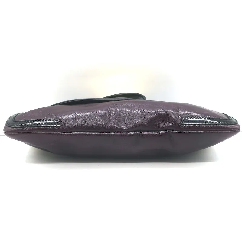 Balenciaga Lune Clutch Dark Purple & Black Leather