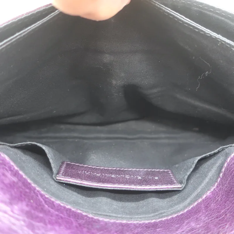 Balenciaga Lune Clutch Dark Purple & Black Leather