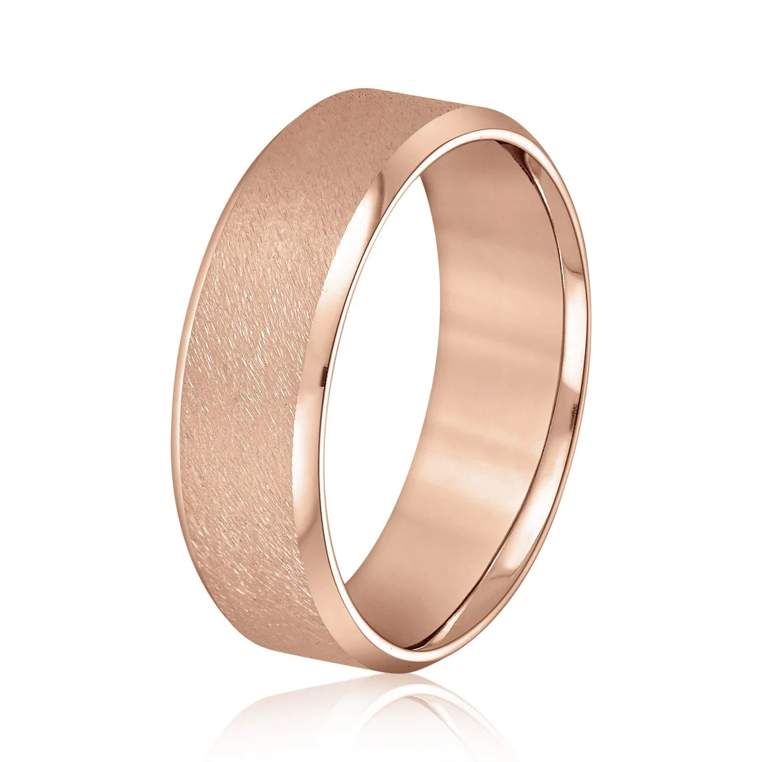 Beveled Edge Comfort Fit Sandblasted Finish Men's Band