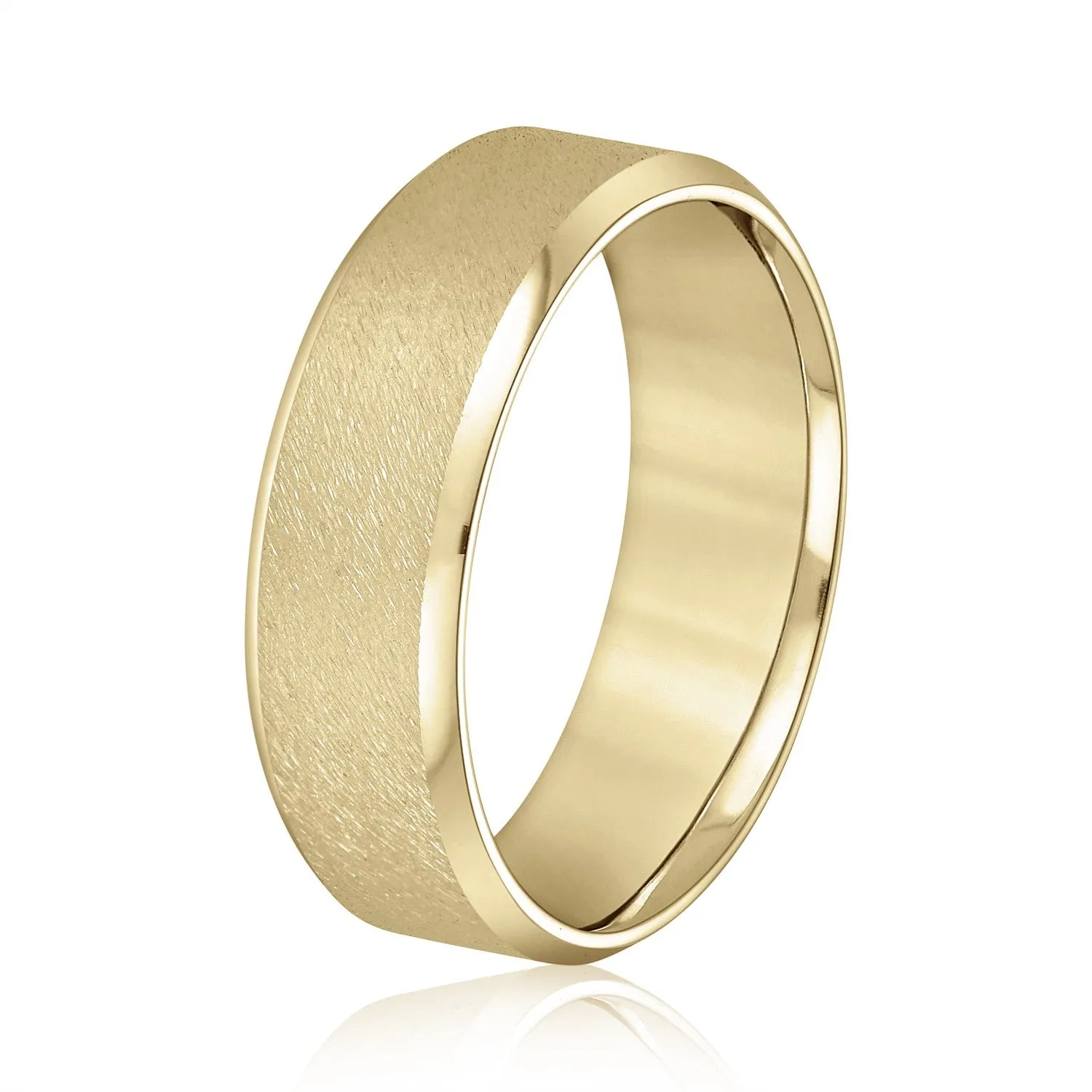 Beveled Edge Comfort Fit Sandblasted Finish Men's Band