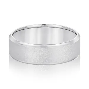 Beveled Edge Comfort Fit Sandblasted Finish Men's Band