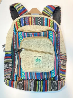 Blue Multi-Color Pure Hemp Backpack