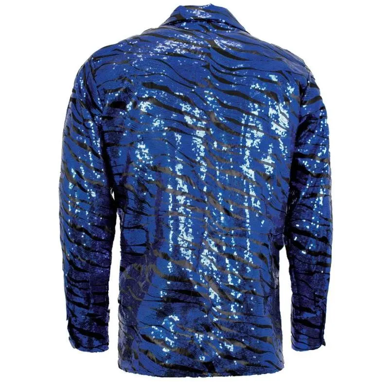 Blue Sequin Tiger Shirt