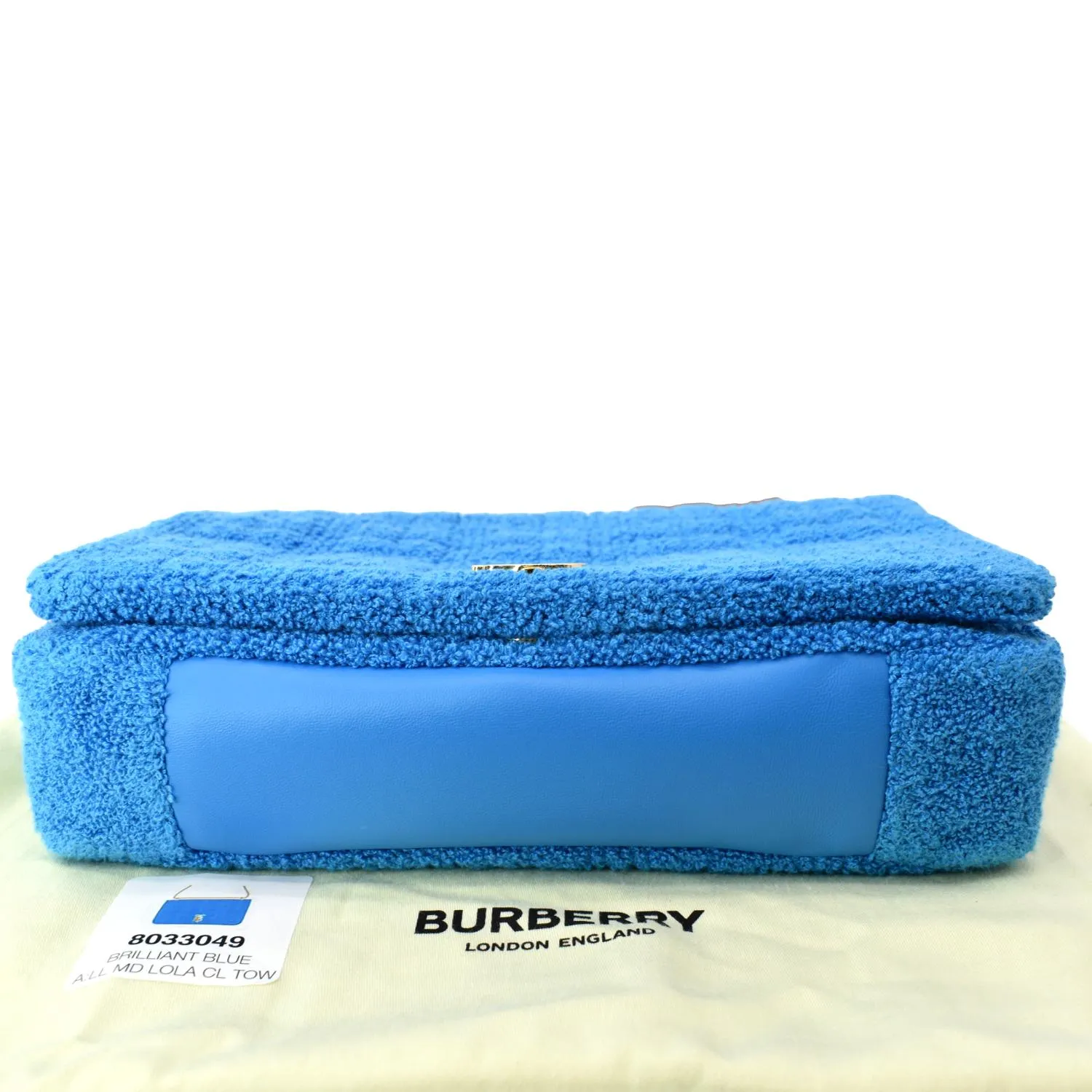 BURBERRY Lola Medium Towel Leather Shoulder Bag Blue