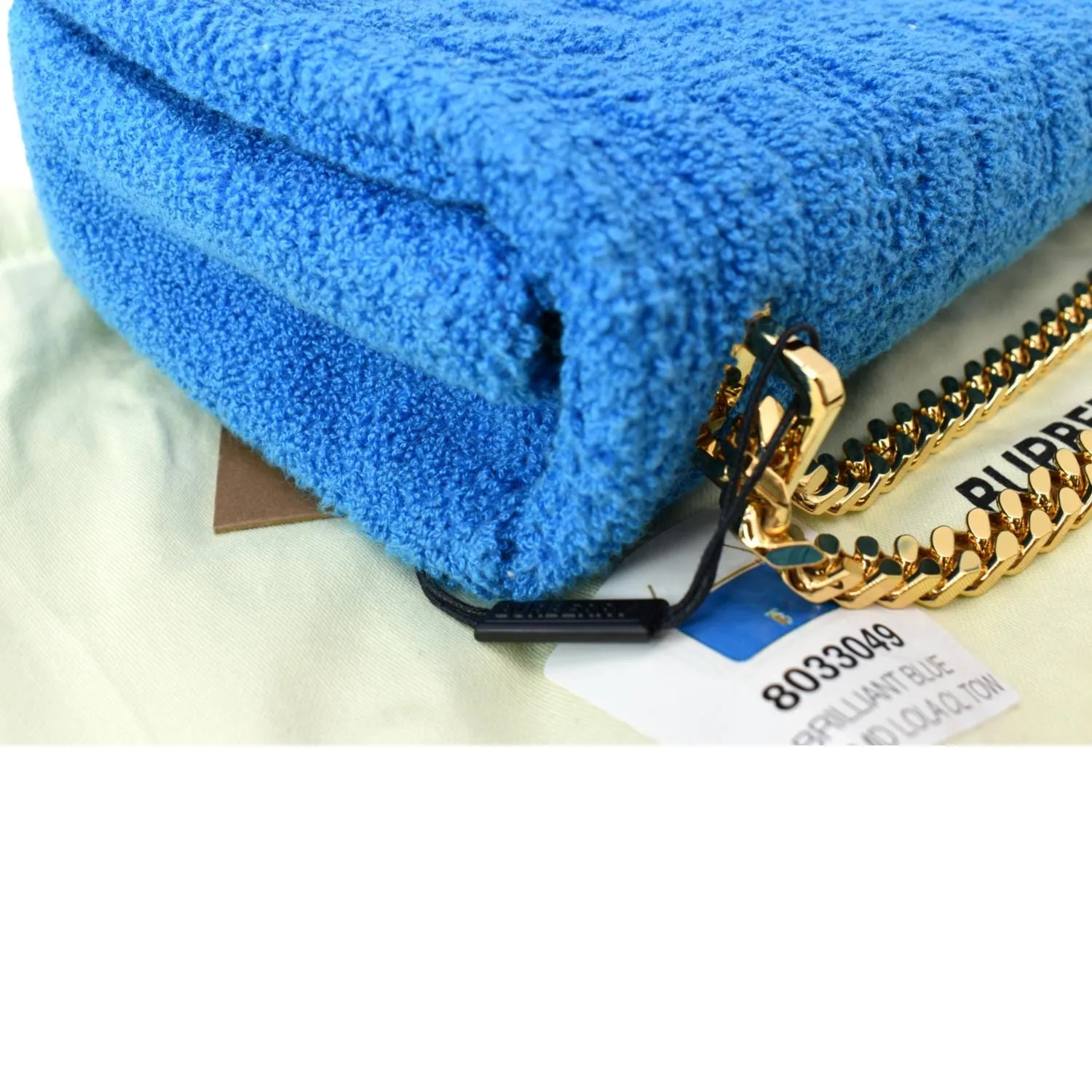 BURBERRY Lola Medium Towel Leather Shoulder Bag Blue