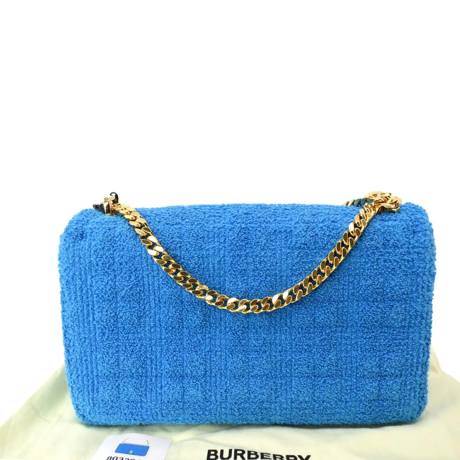 BURBERRY Lola Medium Towel Leather Shoulder Bag Blue