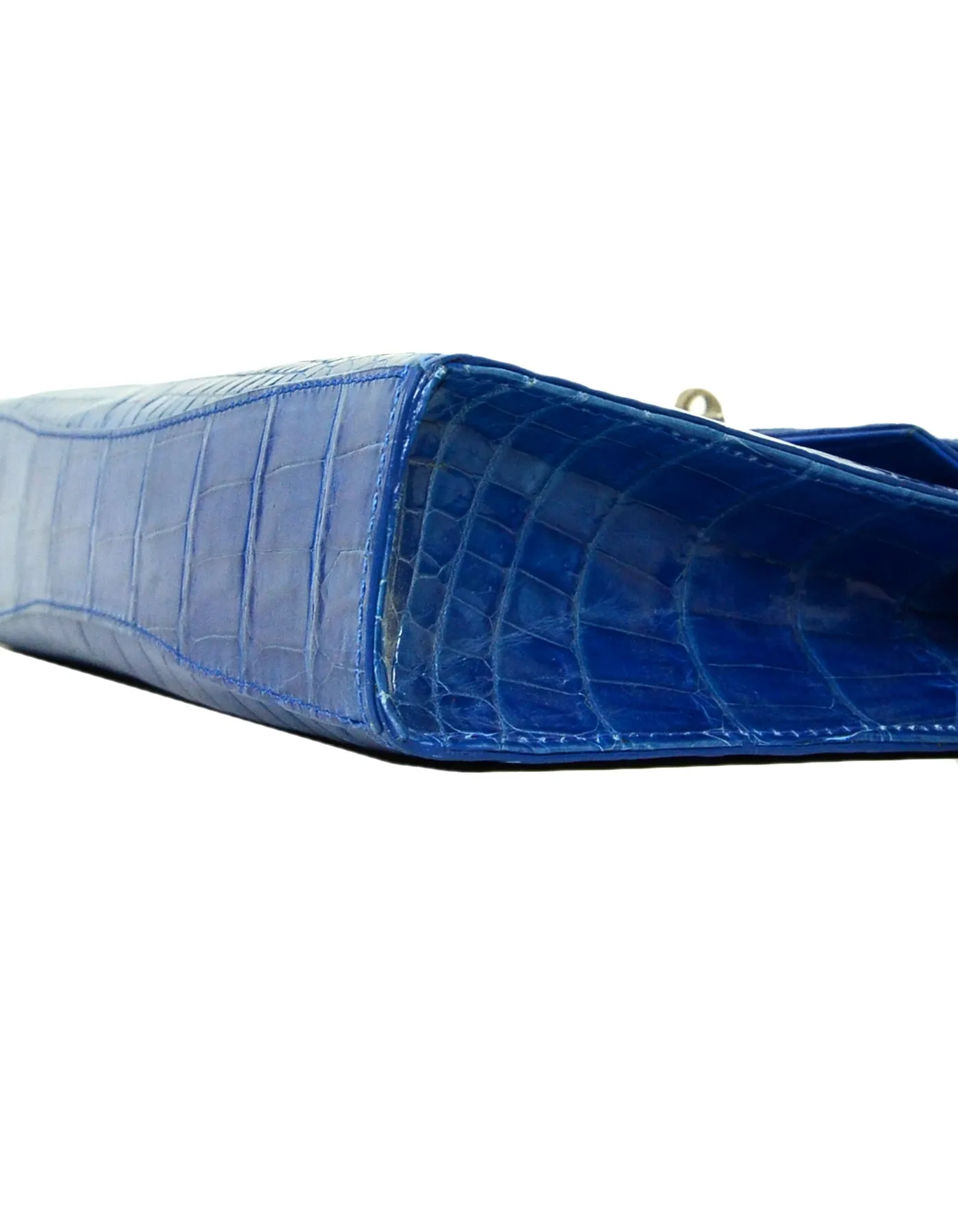 Cape Cobra Nile Crocodile Royal Blue Clutch/Shoulder Bag