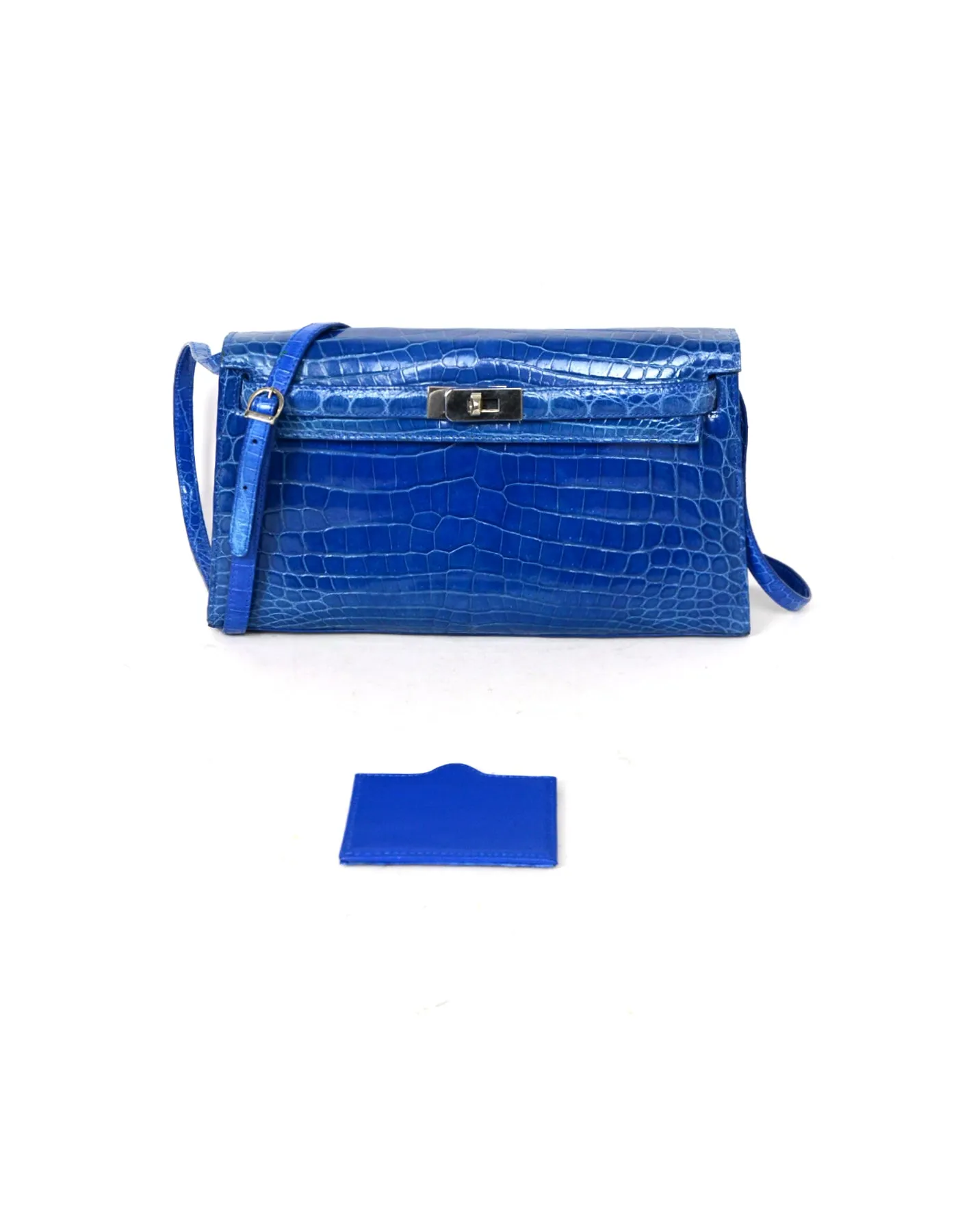 Cape Cobra Nile Crocodile Royal Blue Clutch/Shoulder Bag