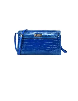 Cape Cobra Nile Crocodile Royal Blue Clutch/Shoulder Bag