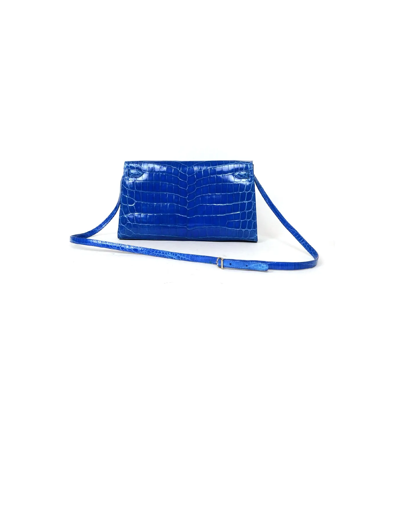 Cape Cobra Nile Crocodile Royal Blue Clutch/Shoulder Bag