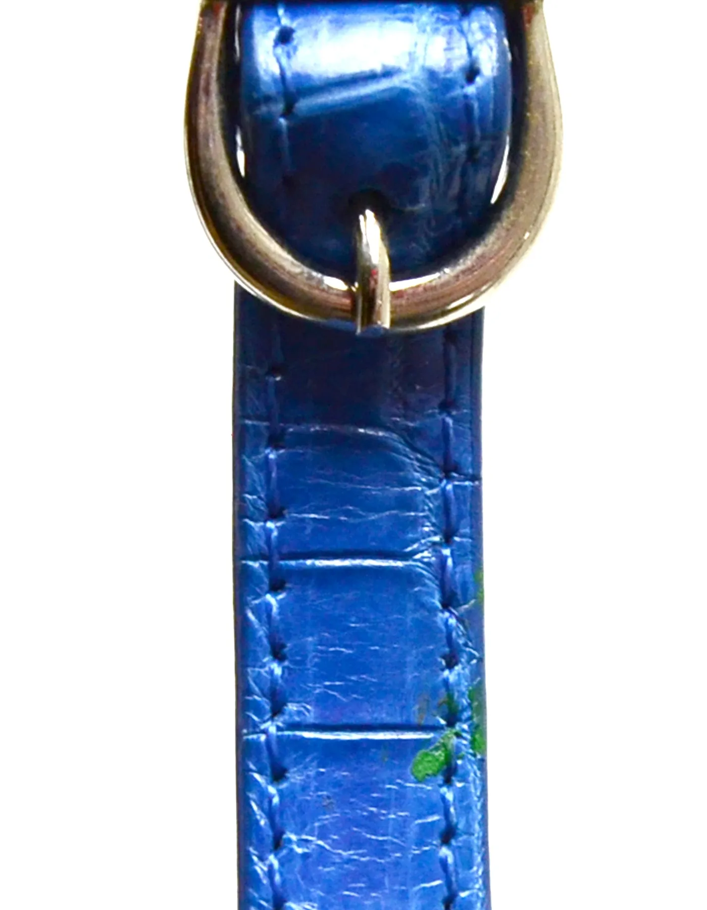 Cape Cobra Nile Crocodile Royal Blue Clutch/Shoulder Bag