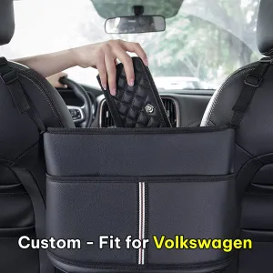 Car Purse Holder for Car Handbag Holder Between Seats Premium PU Leather, Custom Fit For Car, Hanging Car Purse Storage Pocket Back Seat Pet Barrier WAMY223