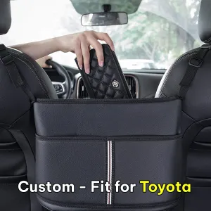 Car Purse Holder for Car Handbag Holder Between Seats Premium PU Leather, Custom Fit For Car, Hanging Car Purse Storage Pocket Back Seat Pet Barrier WAPF223