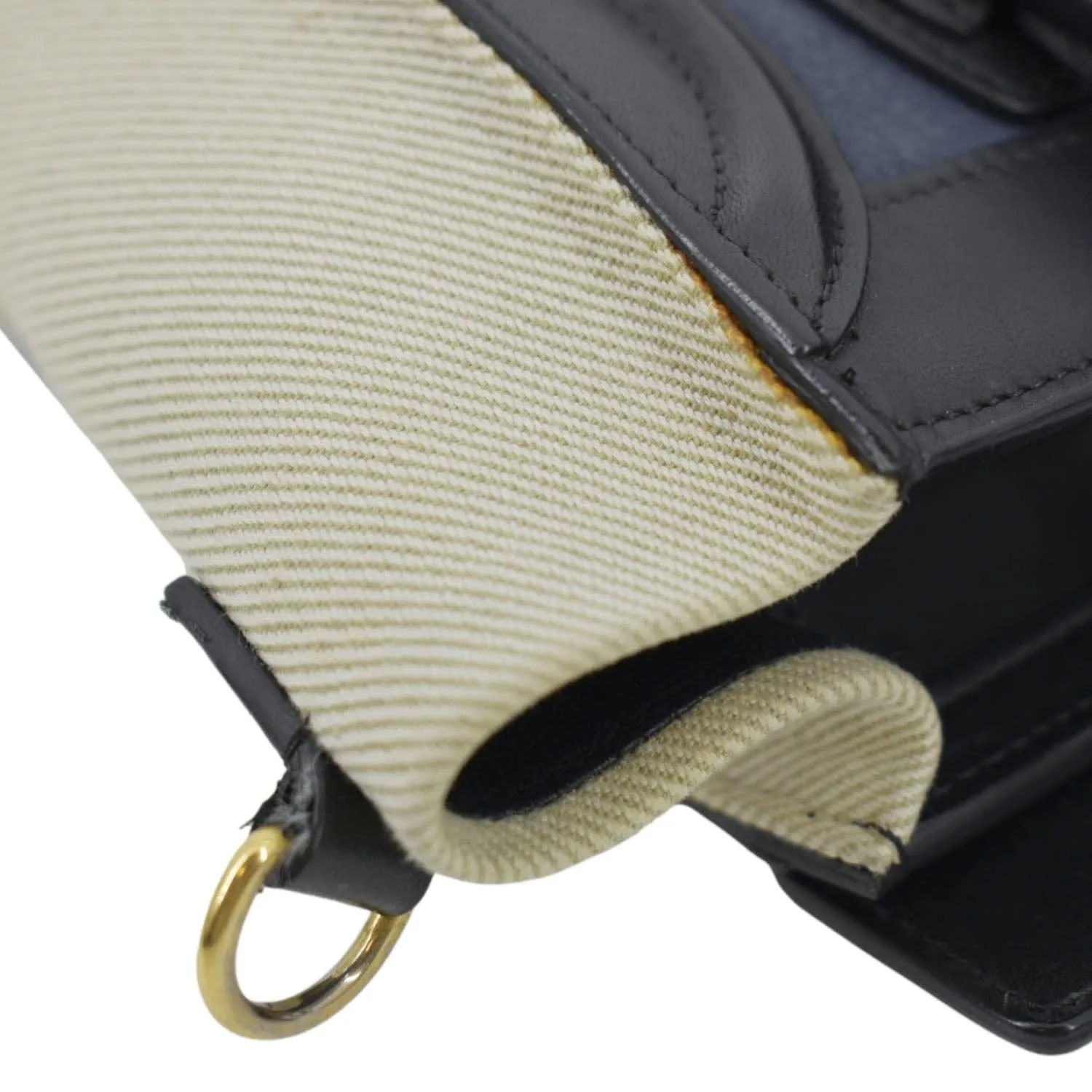 CELINE Nano Luggage Textile Leather Shoulder Bag Tricolor