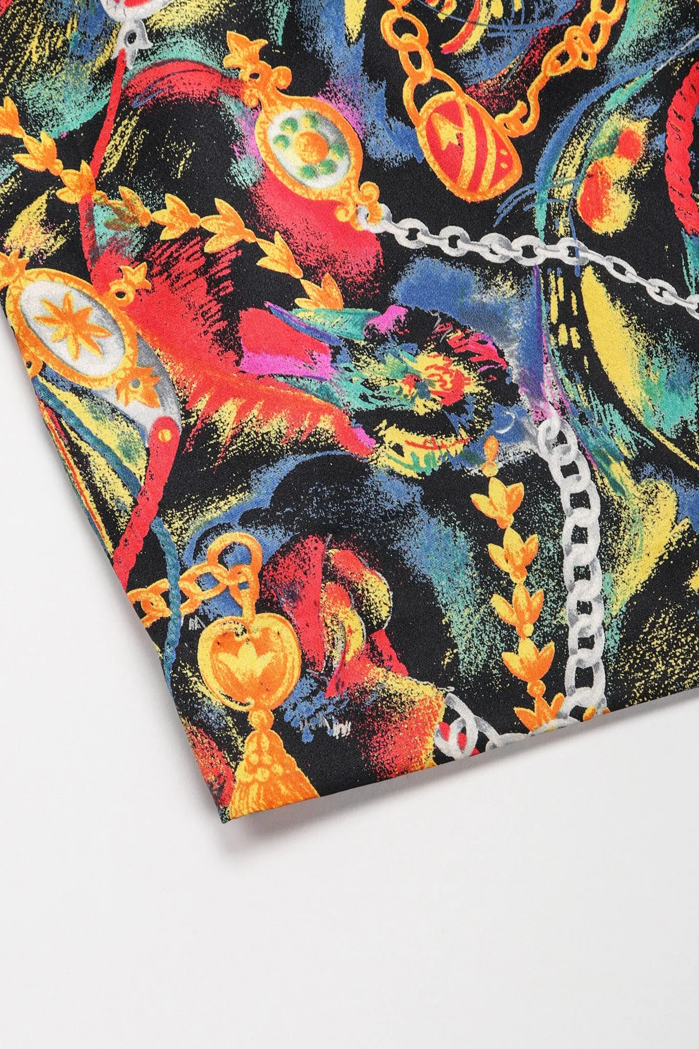 Chain Print Silk Trench Dress