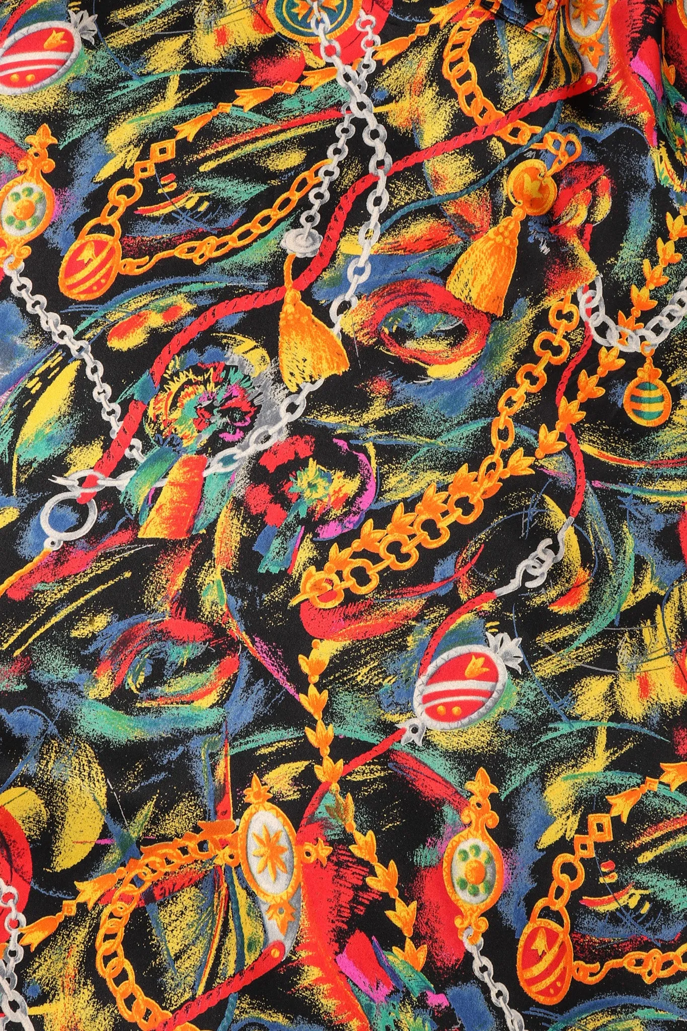 Chain Print Silk Trench Dress