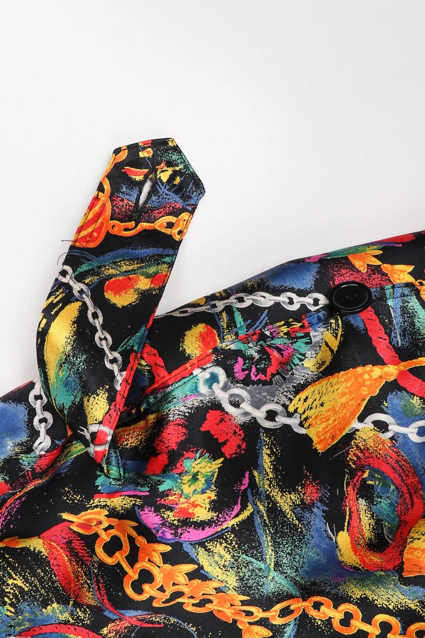 Chain Print Silk Trench Dress