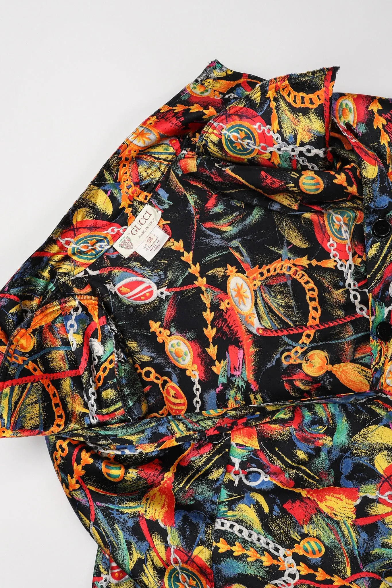 Chain Print Silk Trench Dress