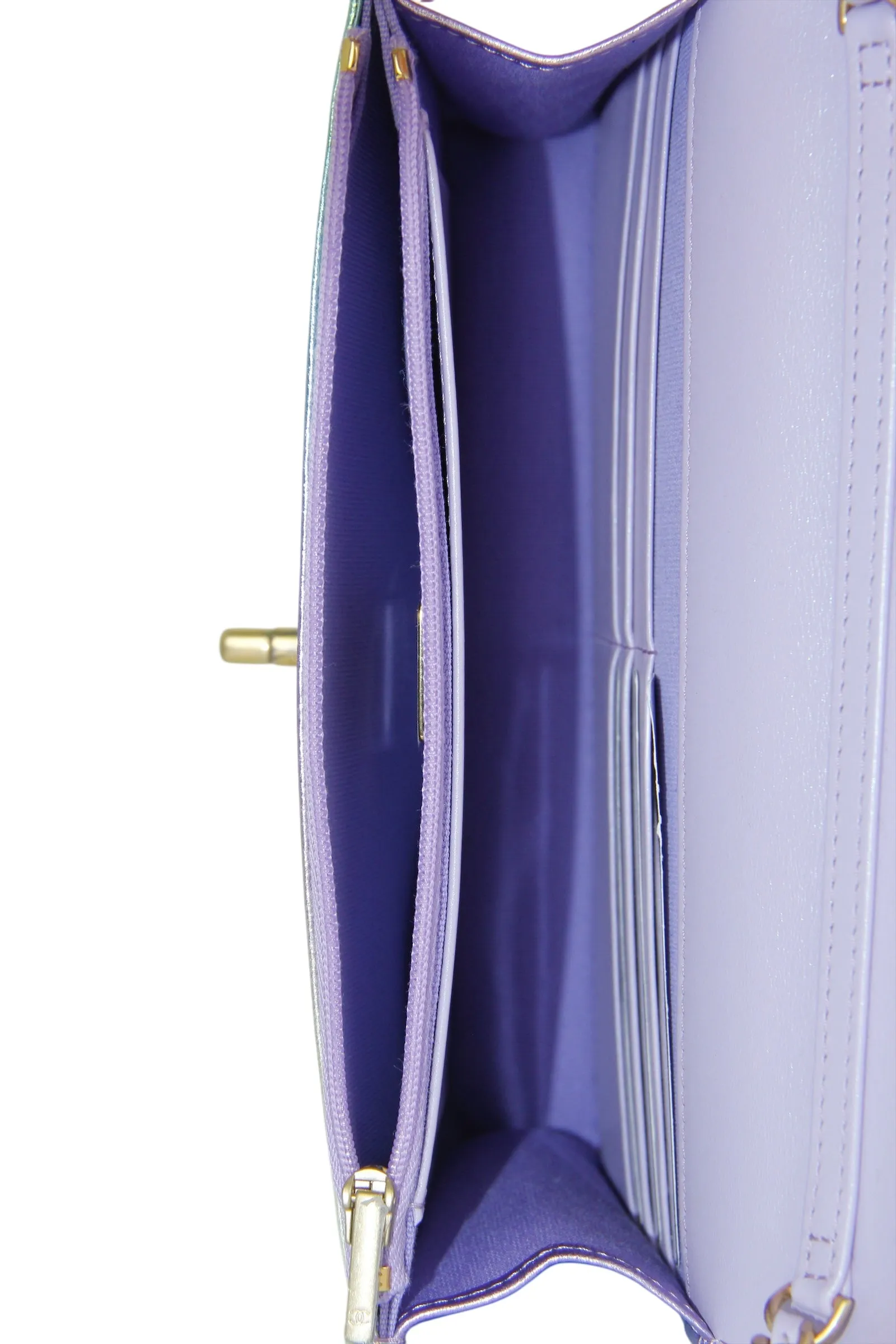 Chanel '24C Metallic Ombre Leather Wallet On Chain