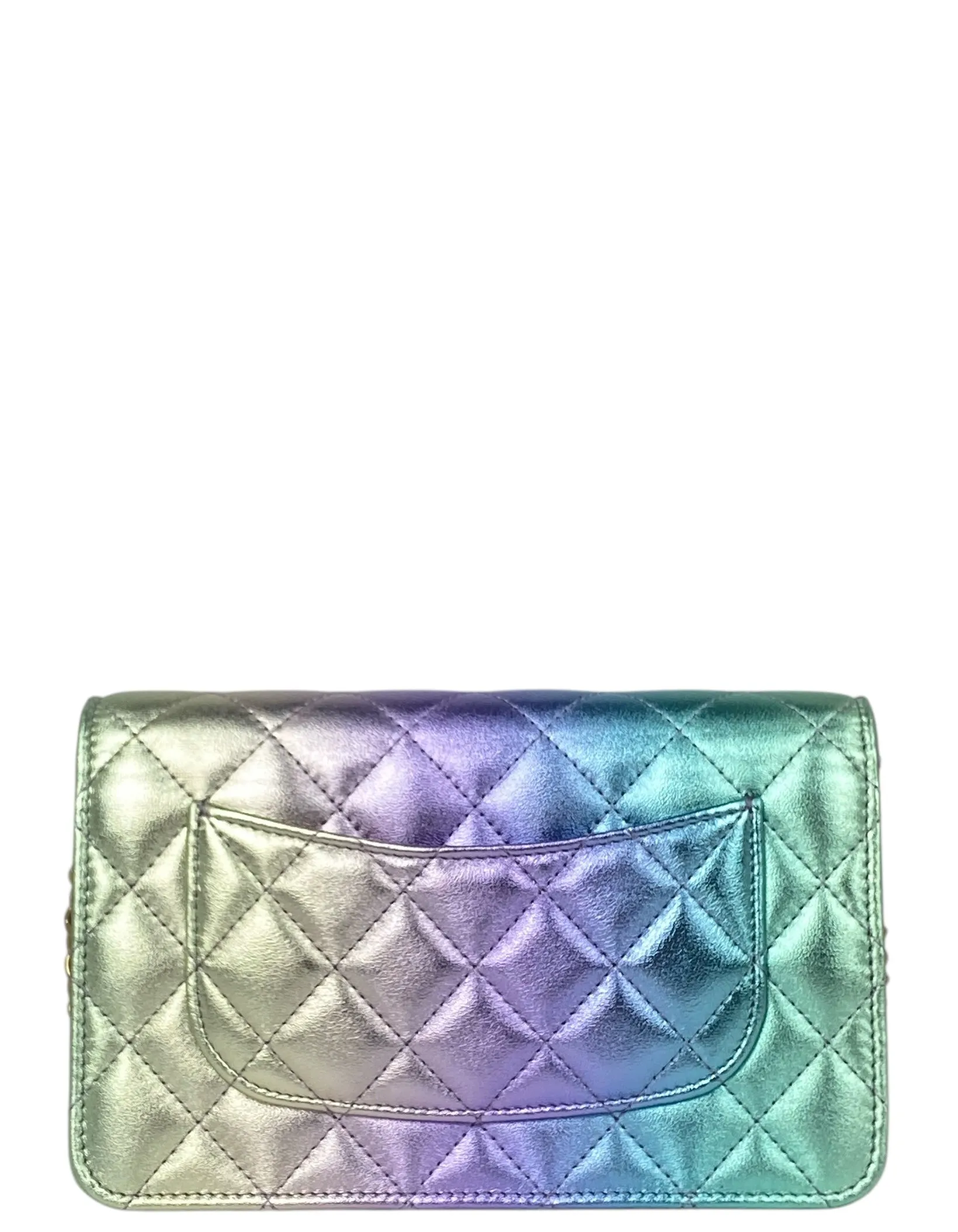 Chanel '24C Metallic Ombre Leather Wallet On Chain