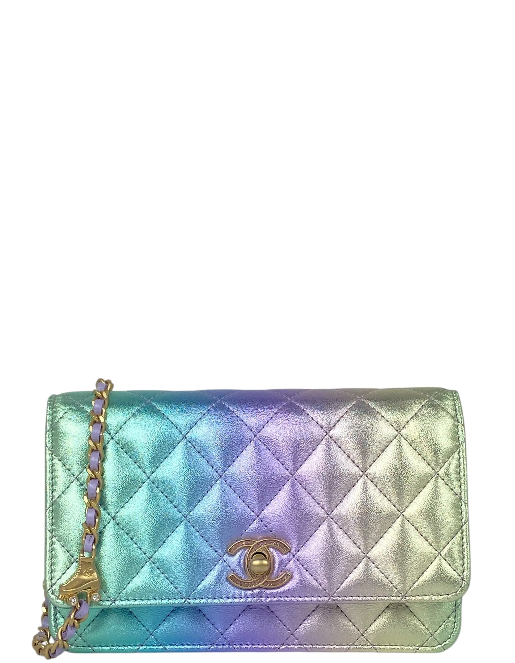 Chanel '24C Metallic Ombre Leather Wallet On Chain