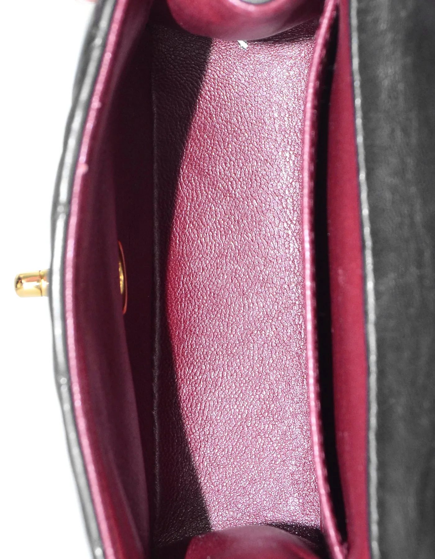 Chanel '90s Vintage Black Lambskin Leather Quilted Micro Mini Kelly Flap Bag