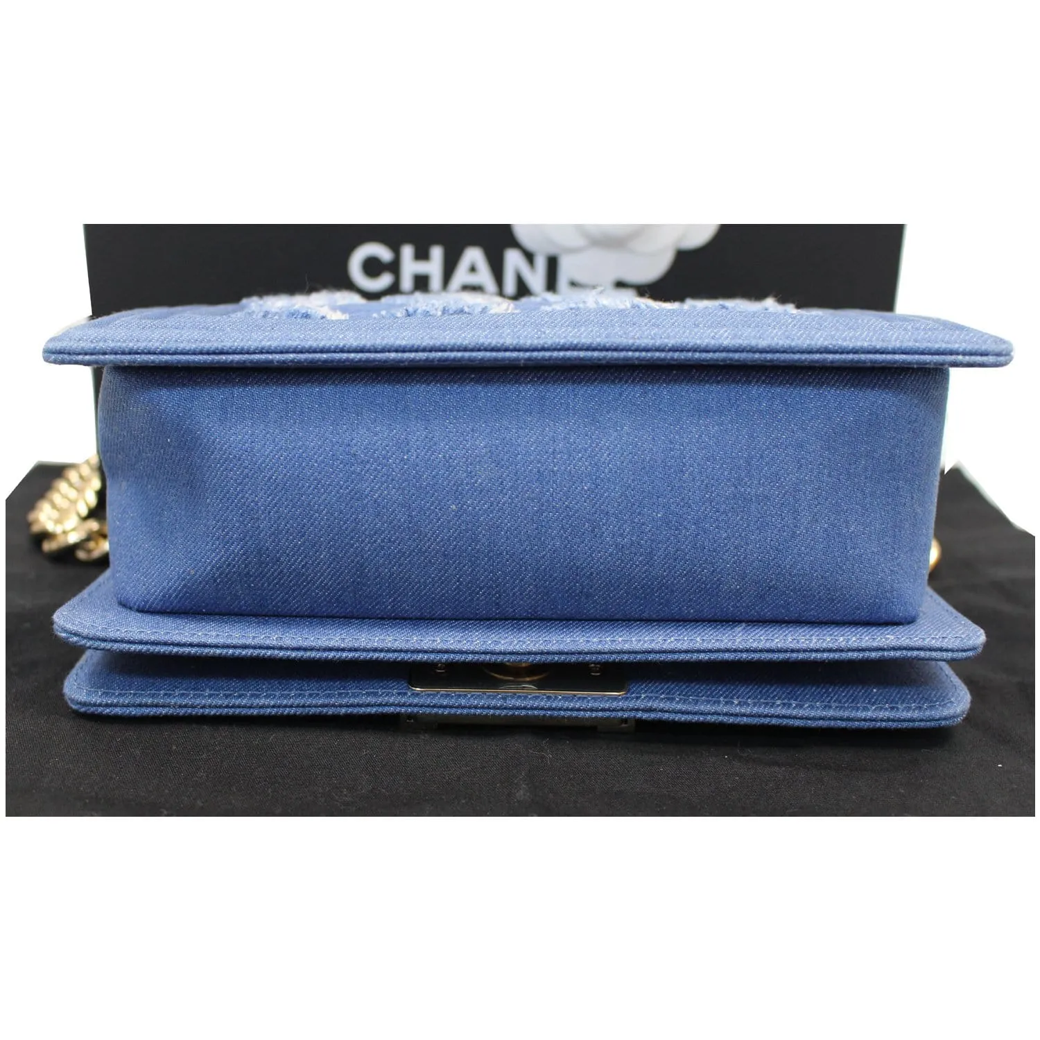 CHANEL Boy The 27th Mini Denim Shoulder Bag Blue