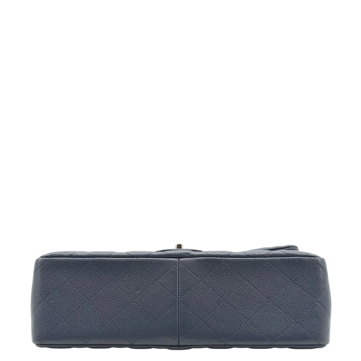 CHANEL Classic Jumbo Double Flap Quilted Caviar Leather Shoulder Bag Blue