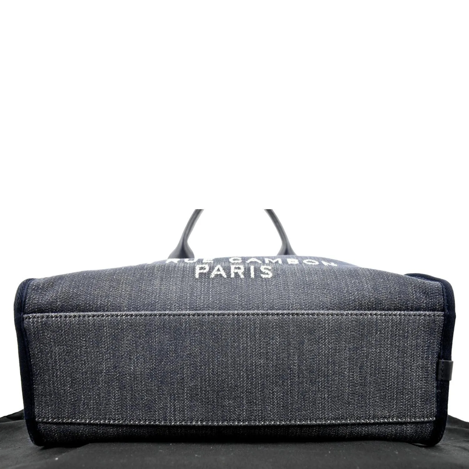 CHANEL Deauville Medium Bowling Denim Shoulder Bag Blue