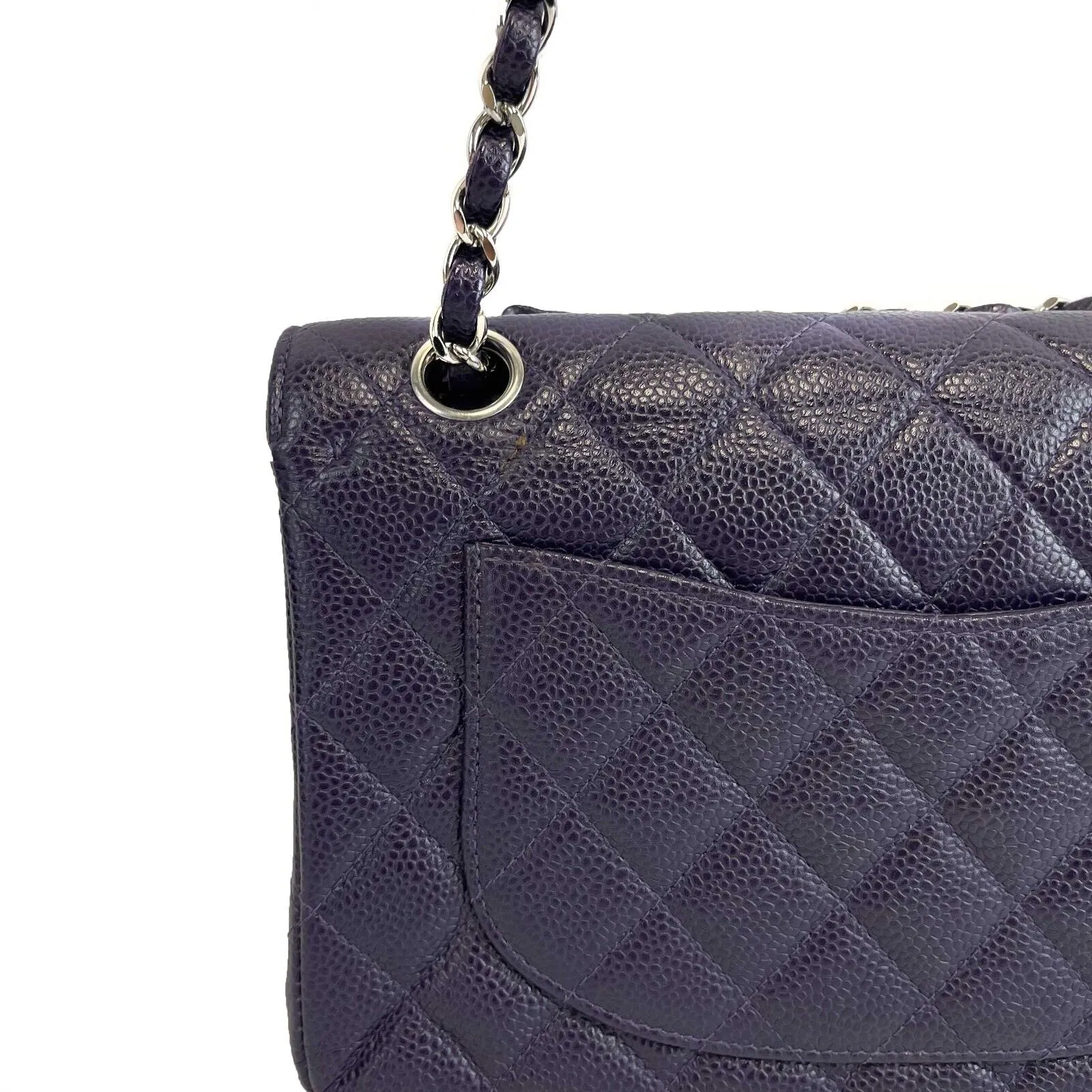 Chanel - Excellent - Caviar RARE Purple Quilted Small Double Flap - Handbag