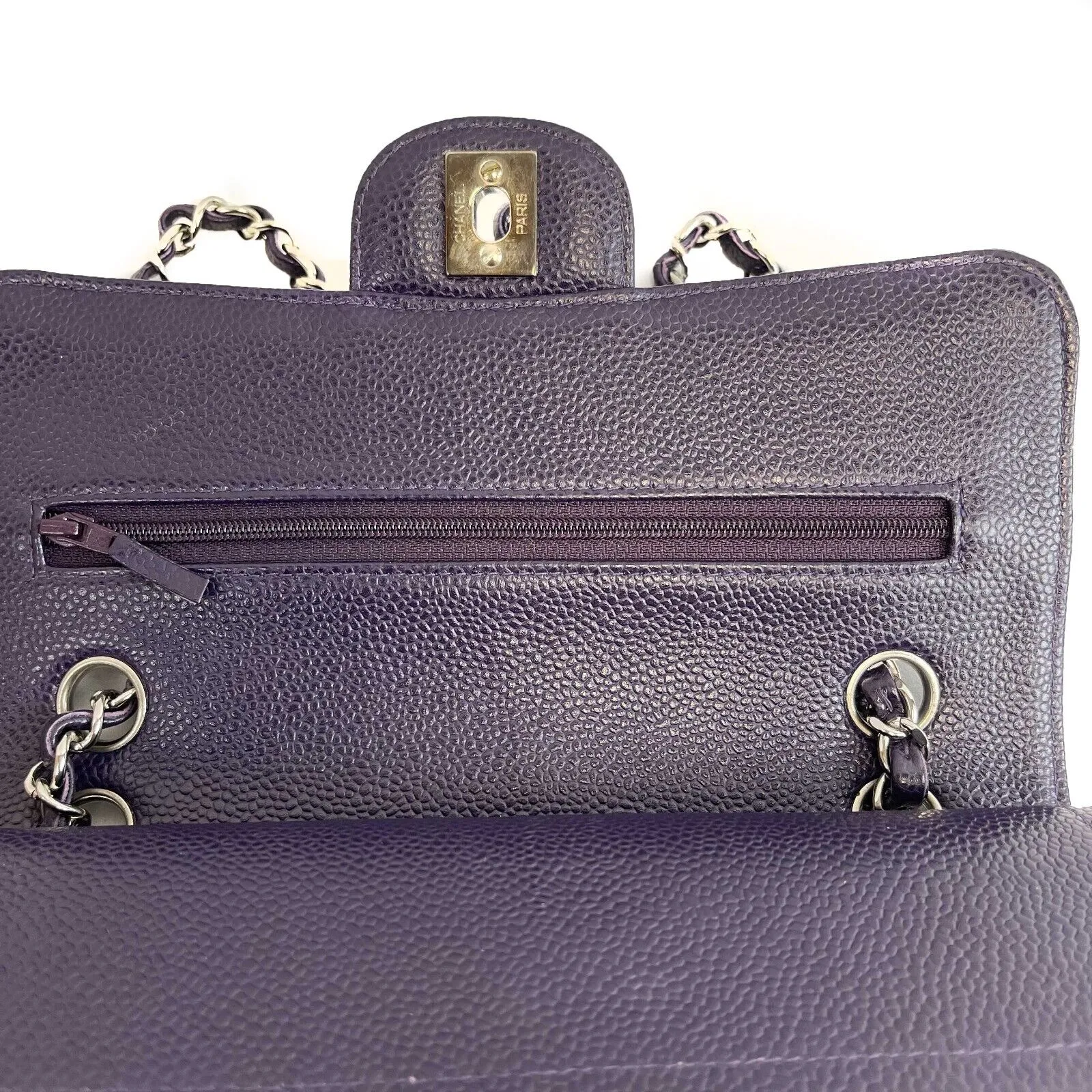 Chanel - Excellent - Caviar RARE Purple Quilted Small Double Flap - Handbag