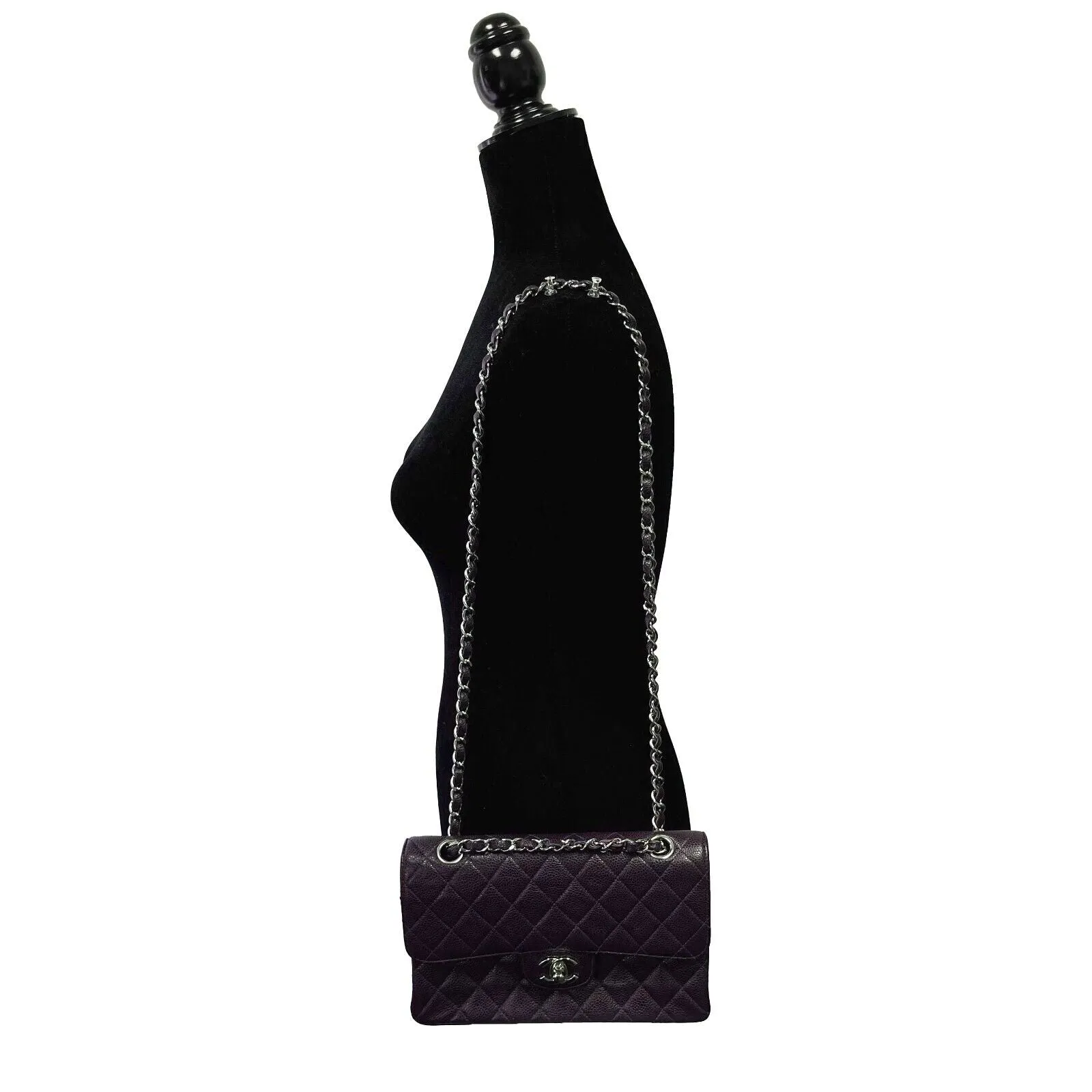 Chanel - Excellent - Caviar RARE Purple Quilted Small Double Flap - Handbag