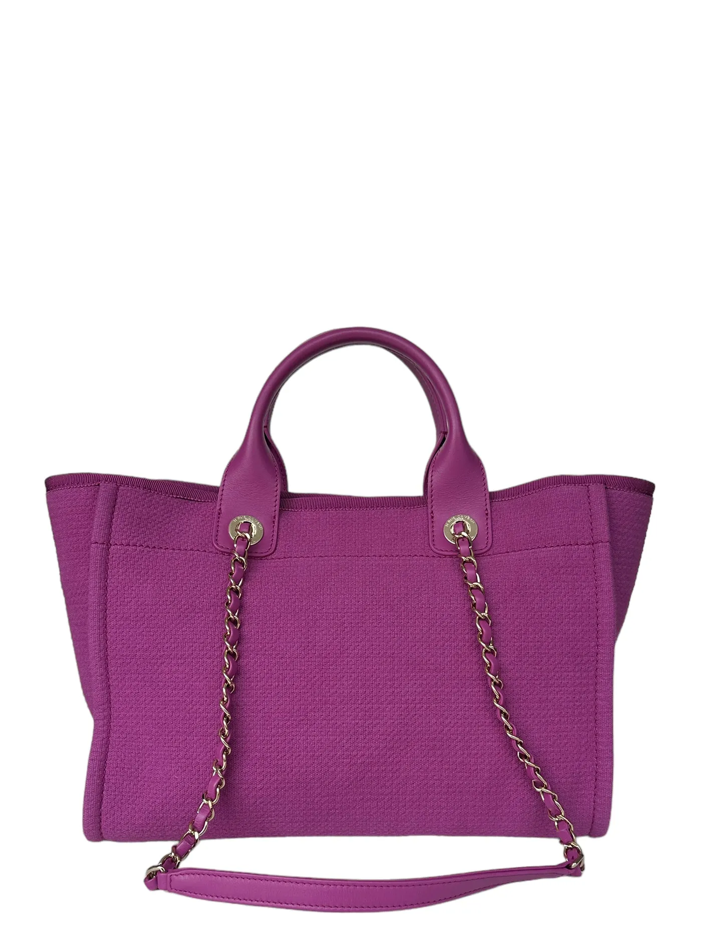 Chanel Mixed Fibers Magenta Small Deauville Tote