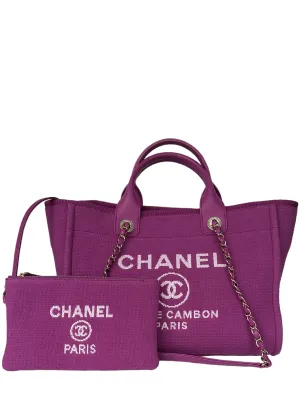 Chanel Mixed Fibers Magenta Small Deauville Tote
