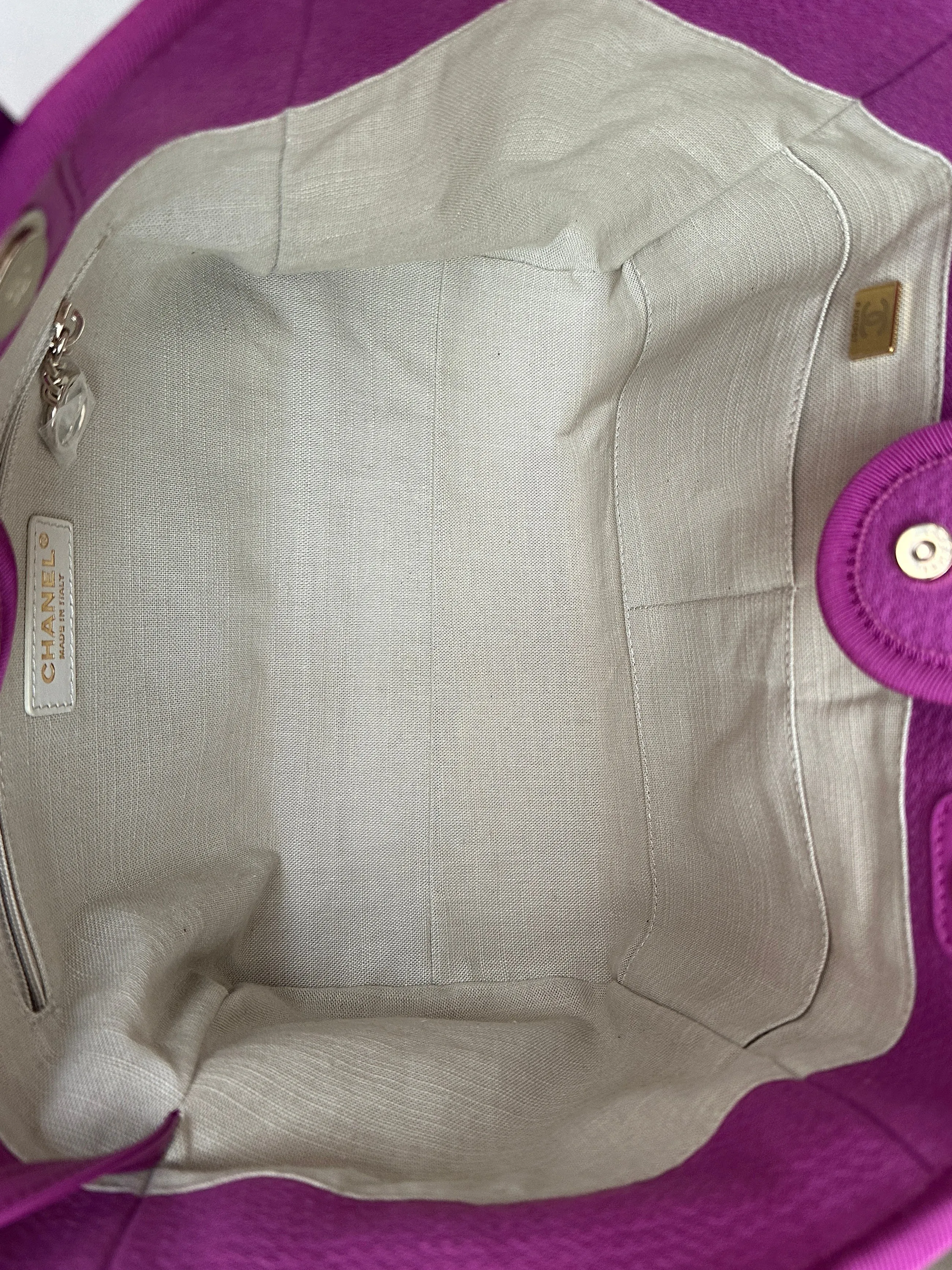 Chanel Mixed Fibers Magenta Small Deauville Tote