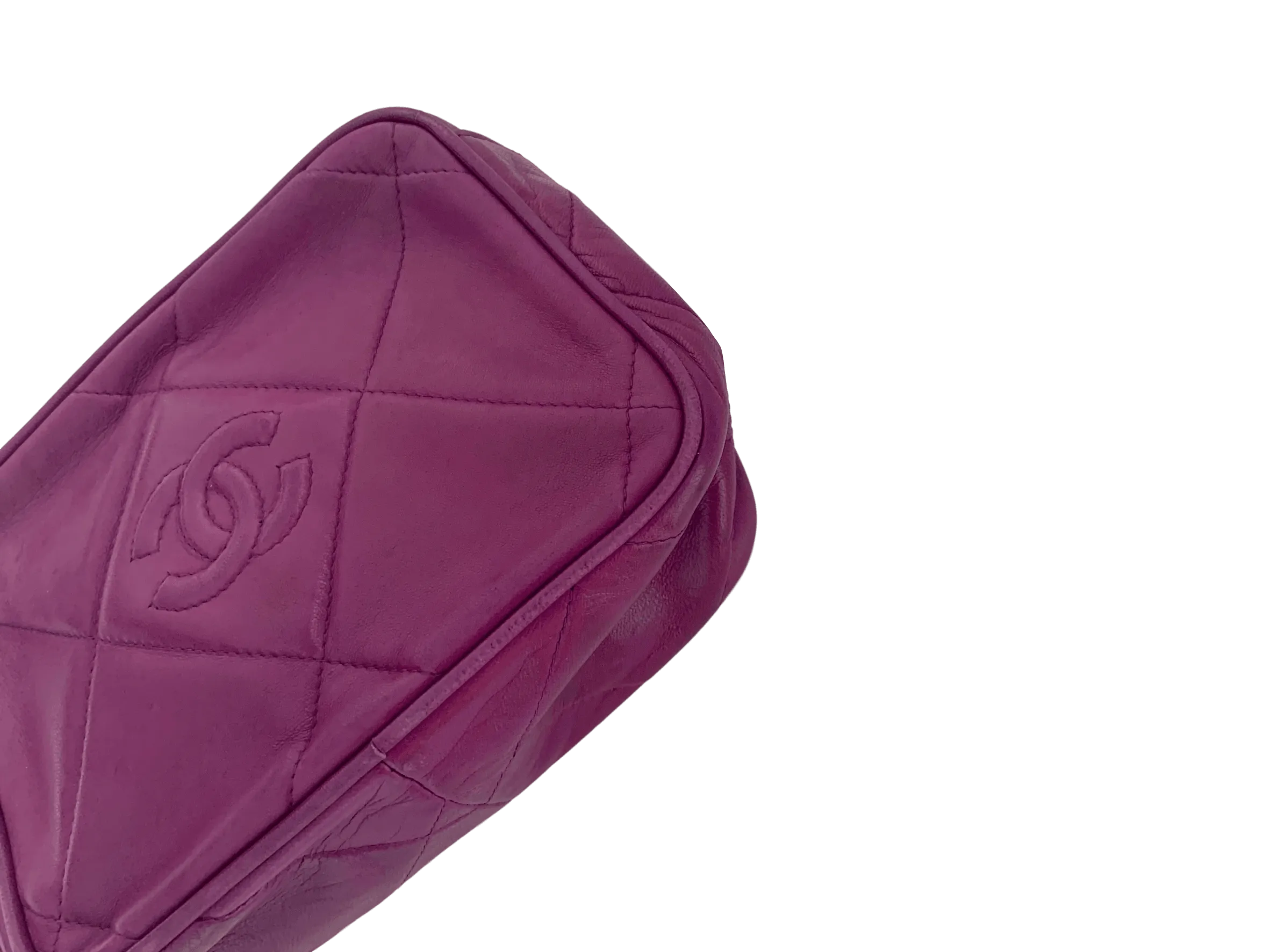 Chanel Purple Lambskin Tassel Clutch