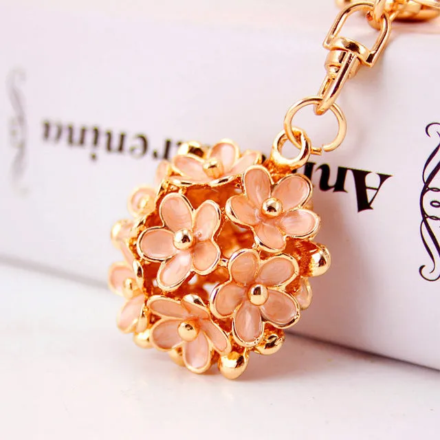 Chic Hollow Out Flower Metal Key Chains