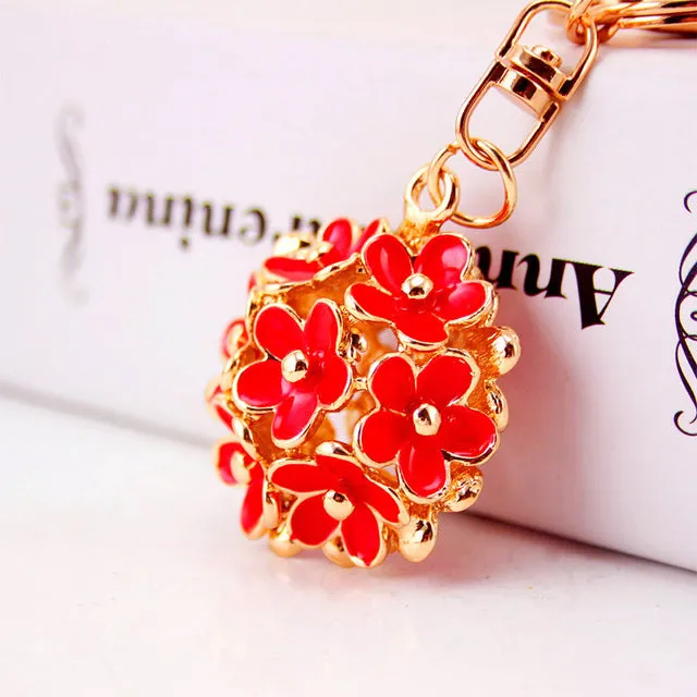 Chic Hollow Out Flower Metal Key Chains